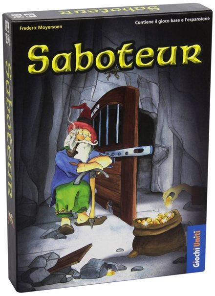 Box of the card game Saboteur by Frederic Moyersoen